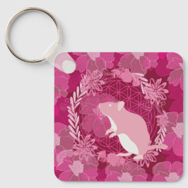 Chaveiro rato,flor da vida, rosa, mandala,zen,chakra,patte