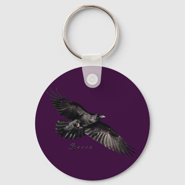 Chaveiro Raven Animal-lover Gifts de aves (Frente)