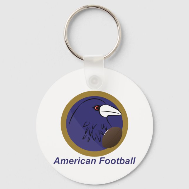 Chaveiro Raven com bola de futebol americano (Frente)