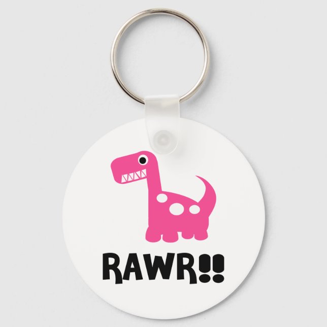 Chaveiro Rawr Dino Pink (Frente)