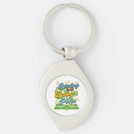 Chaveiro Reading is My Happy Place Colorful Keychain