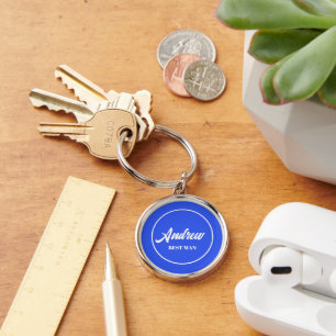 Chaveiro Real Azul Personalizado Melhor Homem de Casamento