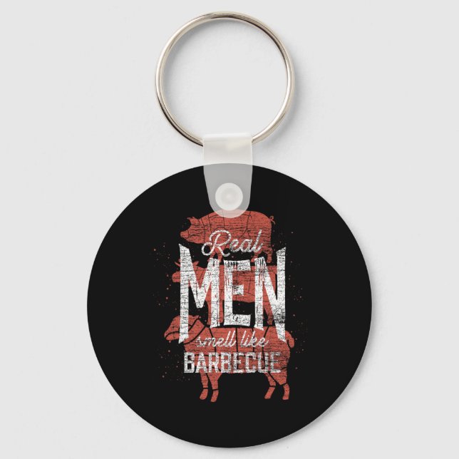 Chaveiro Real Men Smell Like Byrbecue Smoked Meat Men Gift  (Frente)