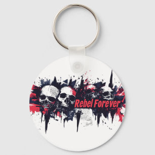 Chaveiro "Rebelde para Sempre" - Design Gráfico de Caveira