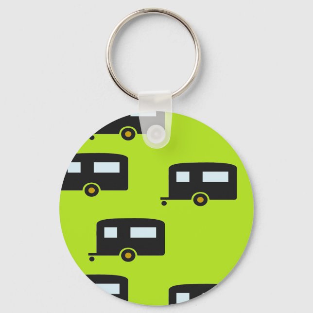 Chaveiro Reboques de campismo a verde (Frente)