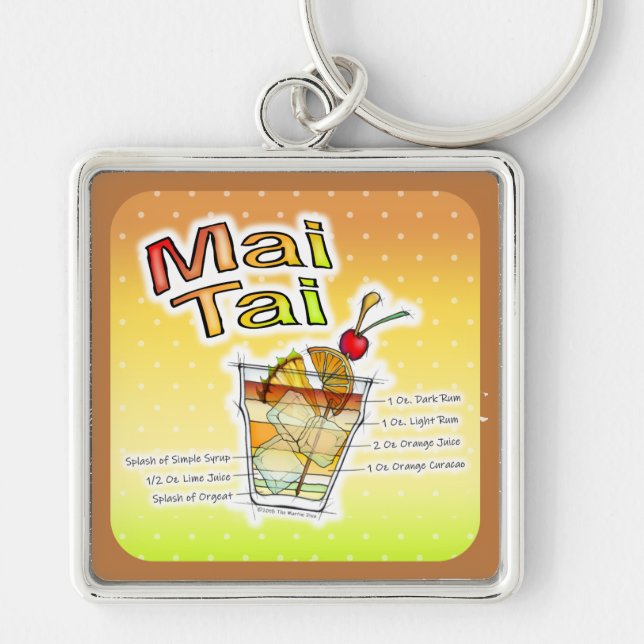 CHAVEIRO RECEITA DE COQUETEL MAI TAI ART (Frente)
