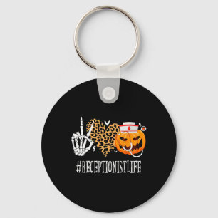 Chaveiro Recepcionista Peace Love Pumpkin Divertido Hallowe