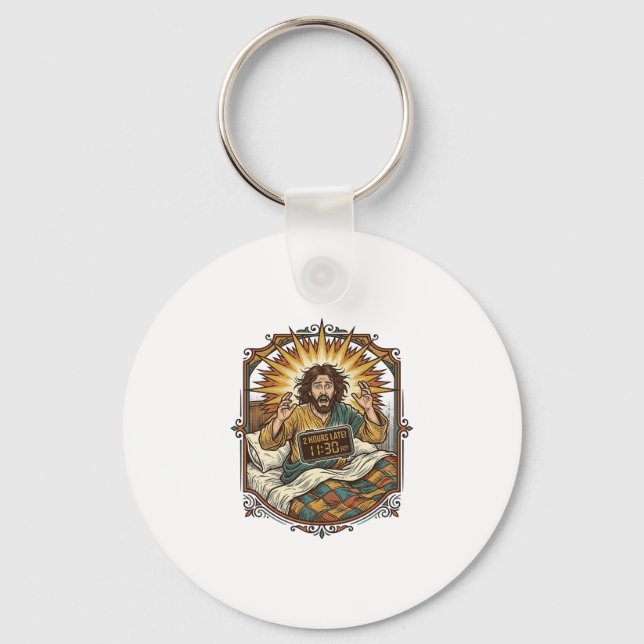 Chaveiro Recibo de Compras Online de Jesus Bêbado na Manhã  (Frente)