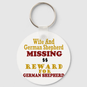 Chaveiro Recompensa faltante do german shepherd & da esposa