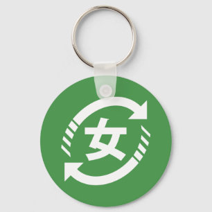 Chaveiro Recycle Japanese Girls Kanji Nihongo Sign