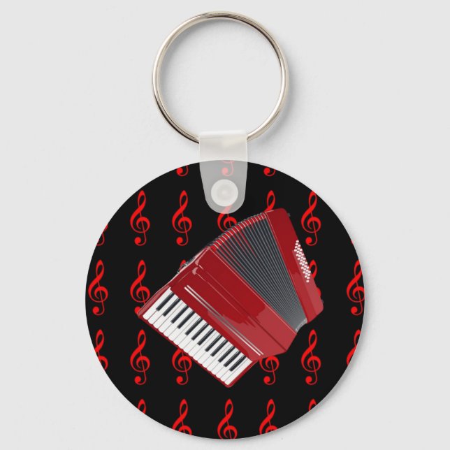 Chaveiro Red Accordion Red Treble Clef (Frente)