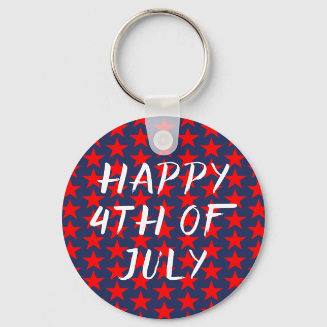 Chaveiro Red and Blue Happy 4 de julho (Frente)