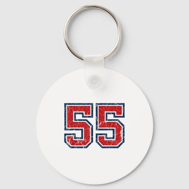 Chaveiro Red And Blue Srts Number 55 Jersey Uniform Player  (Frente)