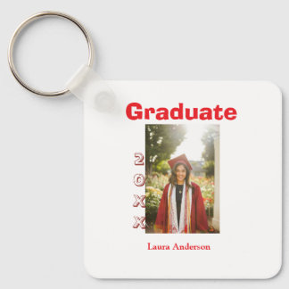 Chaveiro Red bold photo graduation add name class text