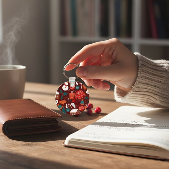 Chaveiro Red Christmas Ornament – Festive Holiday Design (Criador carregado)