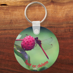 Chaveiro Red Dragonfly Nature Personalizado