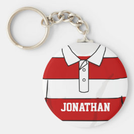 Chaveiro Red e White Rugby Personalizados