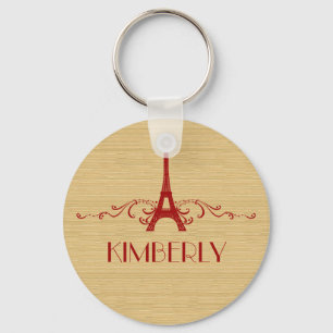 Chaveiro Red French Flourish Keychain
