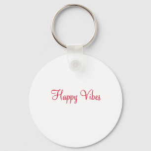 Chaveiro Red Happy vibe simples caligrafia mínima