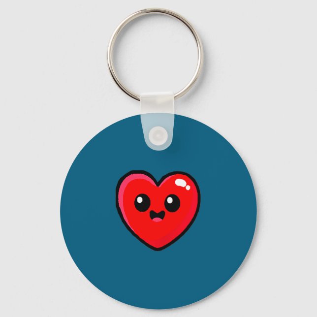 Chaveiro Red Heart Funny Cute Design For Men Women Husband  (Frente)
