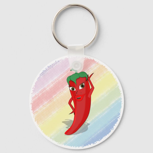 Chaveiro Red Hot Pepper Diva Pastel Rainbow (Frente)