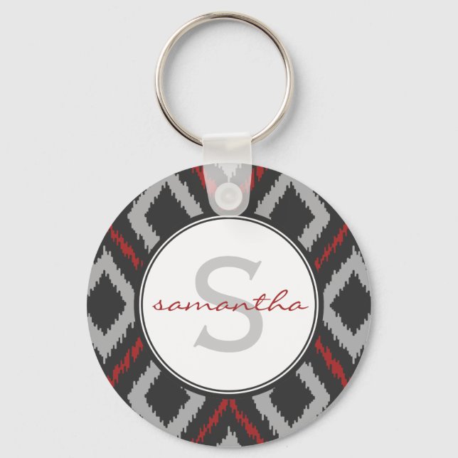 Chaveiro Red Ikat Monograma (Frente)