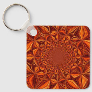 Chaveiro Red Kaleidoscope Digital Art Pattern- 28503