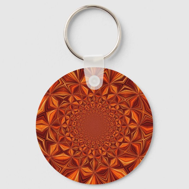 Chaveiro Red Kaleidoscope Digital Art Pattern- 28503 (Frente)