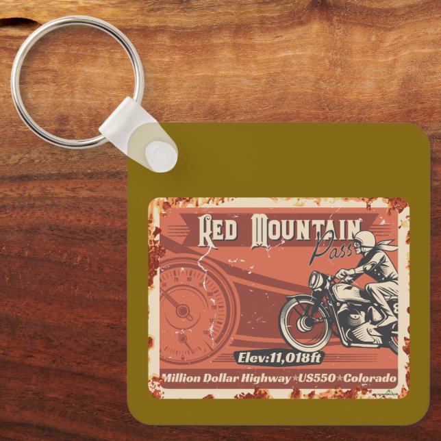 Chaveiro Red Mountain Pass Colorado Motorcycle 01  (Frente)