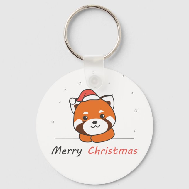 Chaveiro Red Panda Christmas Snow Winter Animais Pandas (Frente)