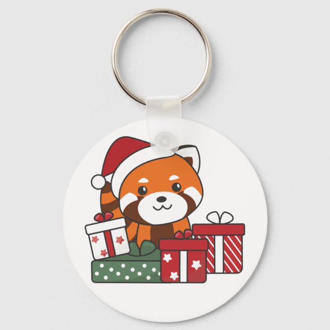 Chaveiro Red Panda Natal Presente Inverno Pandas Keychai (Frente)
