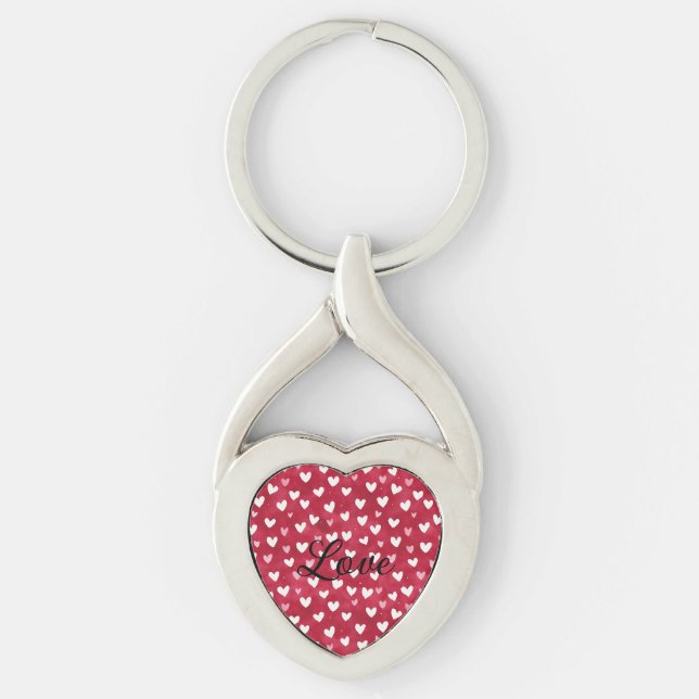 Chaveiro Red Pink White Hearts (Frente)