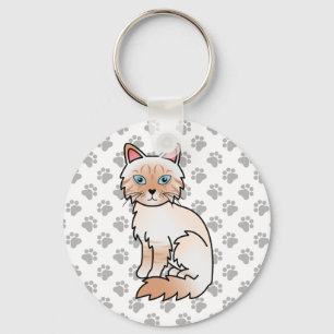 Chaveiro Red Point Tabby Birman / Ragdoll Cute Cat & Paws