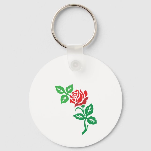 Chaveiro Red Rose Flower Design – Classic Floral Beauty (Frente)