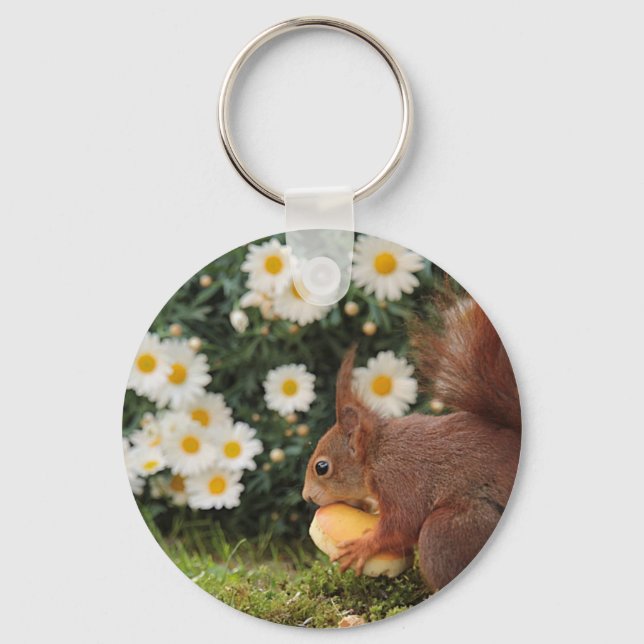 Chaveiro Red Squirrel and Daisies (Frente)
