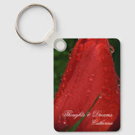 Chaveiro Red Tulip Macro Photo Personalized Keychain
