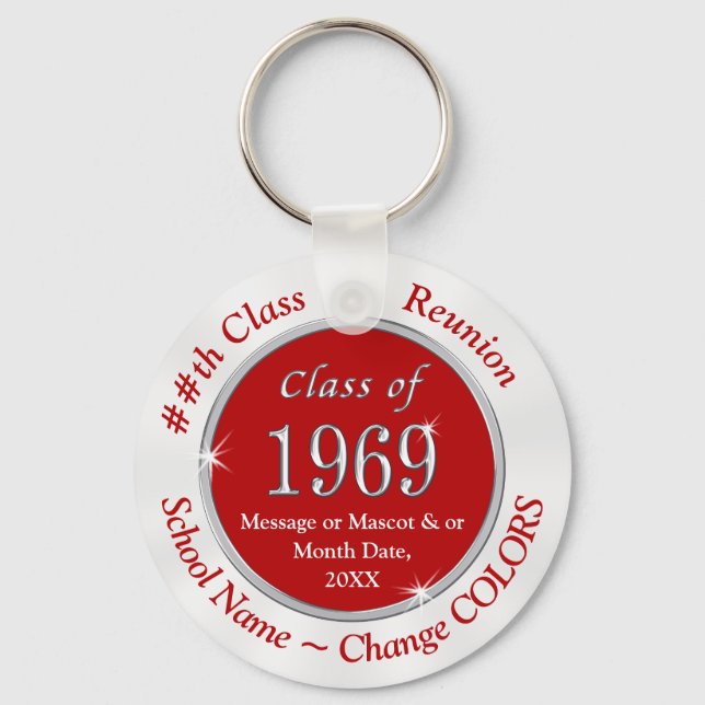 Chaveiro Red White Cheap Class of 1969 Gifts, Personalizado (Frente)