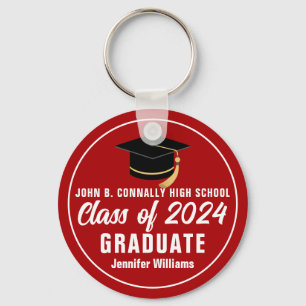 Chaveiro Red White Class of 2023 Personalised Formando Gift