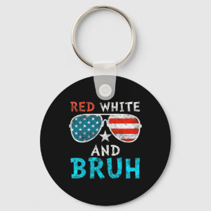 Chaveiro Red White E Bruh Feliz 4 De Julho, Incêndio Patrió