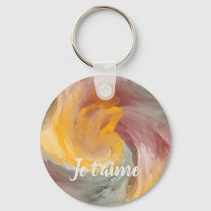 Chaveiro Redemoinho de pintura em aquarela de outono francê