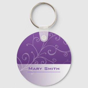 Chaveiro Redemoinho floral elegante com roxo feito sob