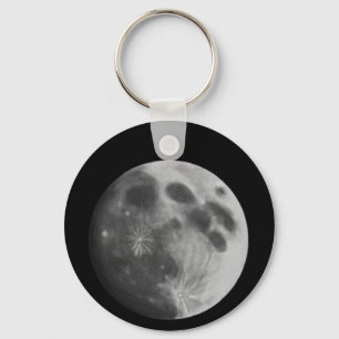 Chaveiro redondo clássico com Cinza de de folha in