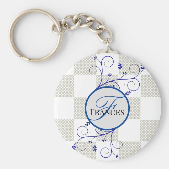 Chaveiro redondo personalizado monograma (Frente)