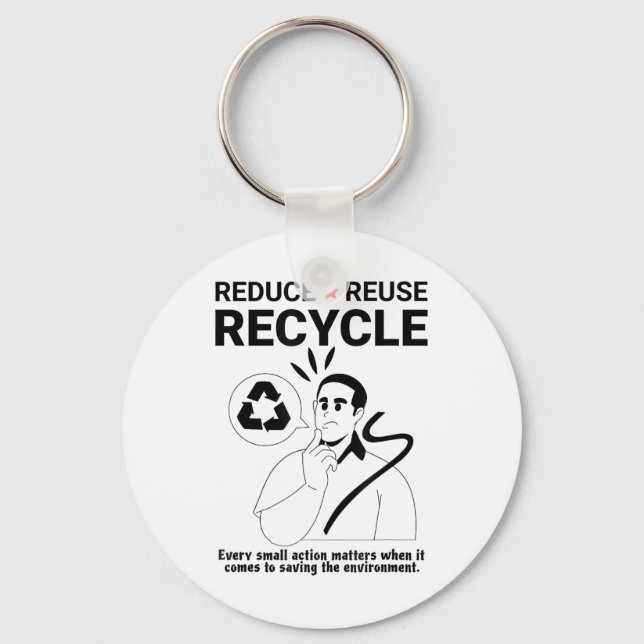 Chaveiro Reduzir, reutilizar, Reciclar _ Proteção ambiental (Frente)