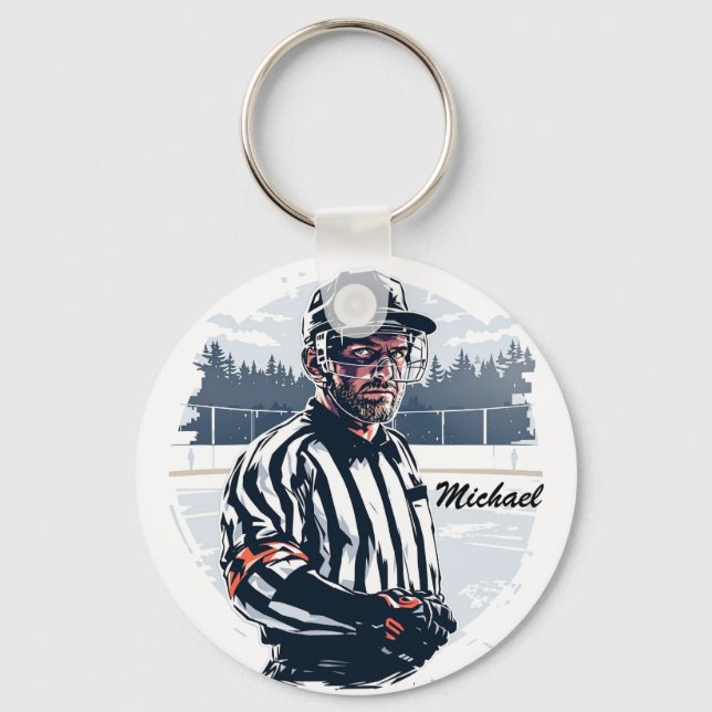Chaveiro Referência Moderna de Hóquei em Gelo Personalizada (Frente)