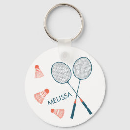 Chaveiro Refletor PERSONALIZADO do Badminton Birdie Racquet