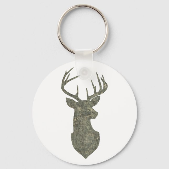 Chaveiro Regal Buck Trophy Deer Silhouette em Camouflage (Frente)