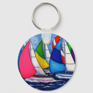 Chaveiro Regata colorida que navega a corrente chave