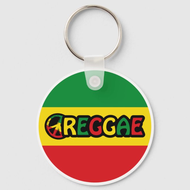 Chaveiro Reggae design com cores de sinalizador reggae (Frente)
