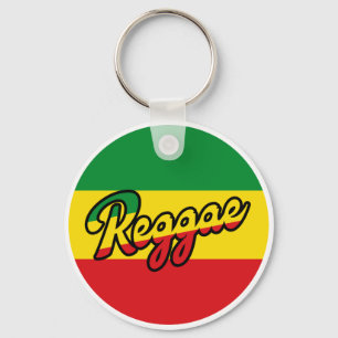 Chaveiro Reggae Música com cores de sinalizador reggae